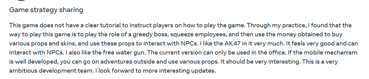lmagicreality's tweet photo. Great, we have received a sincere suggestion😁
We will listen carefully to your suggestions and continue to optimize our game.
game link👇
https://t.co/QmYvO5osl7
#iamboss #vrgame #newgame #usa #Japan #gamedev https://t.co/PjwGFSqS3t