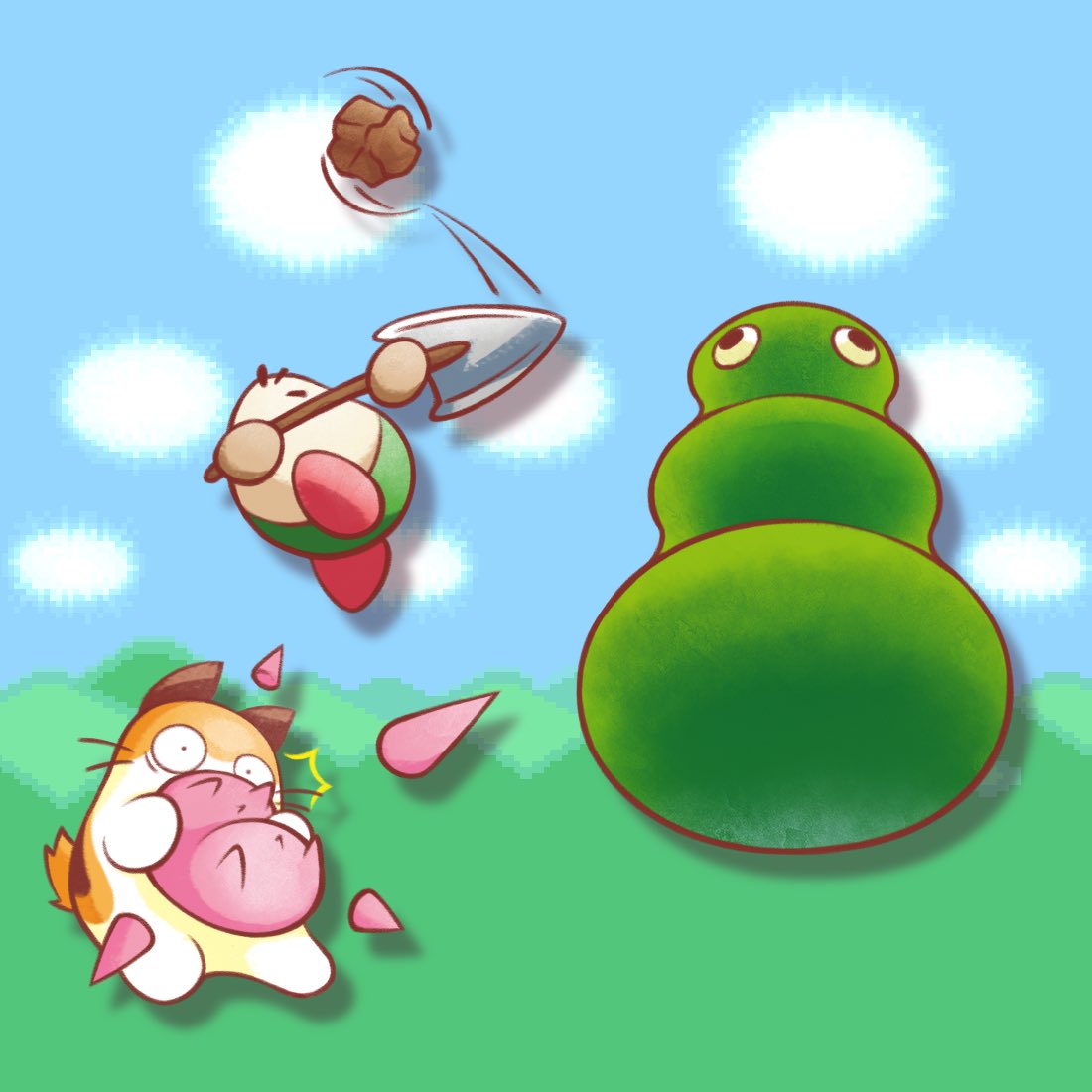 I got to draw Needle Nago, Doka, and Popon for this collab. Go check out all of the other cool artists who participated in this as well!