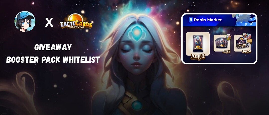Giveaways : TactiCards - 2 Whitelist Booster Box 

Are you enjoyed tactical card game ?
15 hours Left TactiCards Presale Pack only 1 $RON

How to Participate
👥 Follow: <a href="/FeranRepom/">FeranRepom ⛩️ || FFID 🇮🇩</a> &amp; <a href="/TactiCards/">TactiCards.ron</a>
🤝Like &amp; RT this post
🗨️Drop Ronin Wallet

12h ➡️ 2 Winner

More detail Launchpad ⬇️