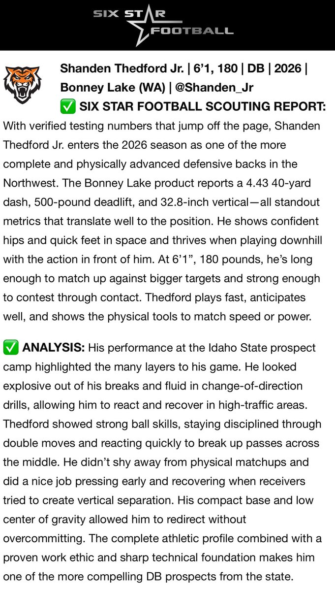 Shanden (@shanden_jr) on Twitter photo Very honored to be featured in <a href="/sixstarfootball/">Six Star Football | PLUS+</a> thank you.
<a href="/DevinRHoliday/">Devin Holiday</a> <a href="/coachaliifua/">Ricky Aliifua</a> <a href="/CodyHawkins/">Cody Hawkins</a> <a href="/coachmurphhhh/">Ju'Wan Murphy</a> <a href="/CoachWesNurse/">Wes Nurse</a> <a href="/coachehenderson/">EJ Henderson</a> <a href="/DeShaunFoster26/">DeShaun Foster</a> <a href="/coachbradycrane/">Coach Brady Crane</a> <a href="/CoachJayWheeler/">James Wheeler</a> <a href="/MalloeMalloe/">Ikaika Malloe</a> <a href="/keegan_linwood/">Keegan Linwood</a> <a href="/coachCsmith3/">Colton Smith</a> <a href="/nbaker2_/">Nick Baker</a> <a href="/CoachBhakta/">Satyen Bhakta</a> <a href="/SJohnson_7/">Jah'shawn Johnson🌵</a> Very honored to be featured in <a href="/sixstarfootball/">Six Star Football | PLUS+</a> thank you.
<a href="/DevinRHoliday/">Devin Holiday</a> <a href="/coachaliifua/">Ricky Aliifua</a> <a href="/CodyHawkins/">Cody Hawkins</a> <a href="/coachmurphhhh/">Ju'Wan Murphy</a> <a href="/CoachWesNurse/">Wes Nurse</a> <a href="/coachehenderson/">EJ Henderson</a> <a href="/DeShaunFoster26/">DeShaun Foster</a> <a href="/coachbradycrane/">Coach Brady Crane</a> <a href="/CoachJayWheeler/">James Wheeler</a> <a href="/MalloeMalloe/">Ikaika Malloe</a> <a href="/keegan_linwood/">Keegan Linwood</a> <a href="/coachCsmith3/">Colton Smith</a> <a href="/nbaker2_/">Nick Baker</a> <a href="/CoachBhakta/">Satyen Bhakta</a> <a href="/SJohnson_7/">Jah'shawn Johnson🌵</a>