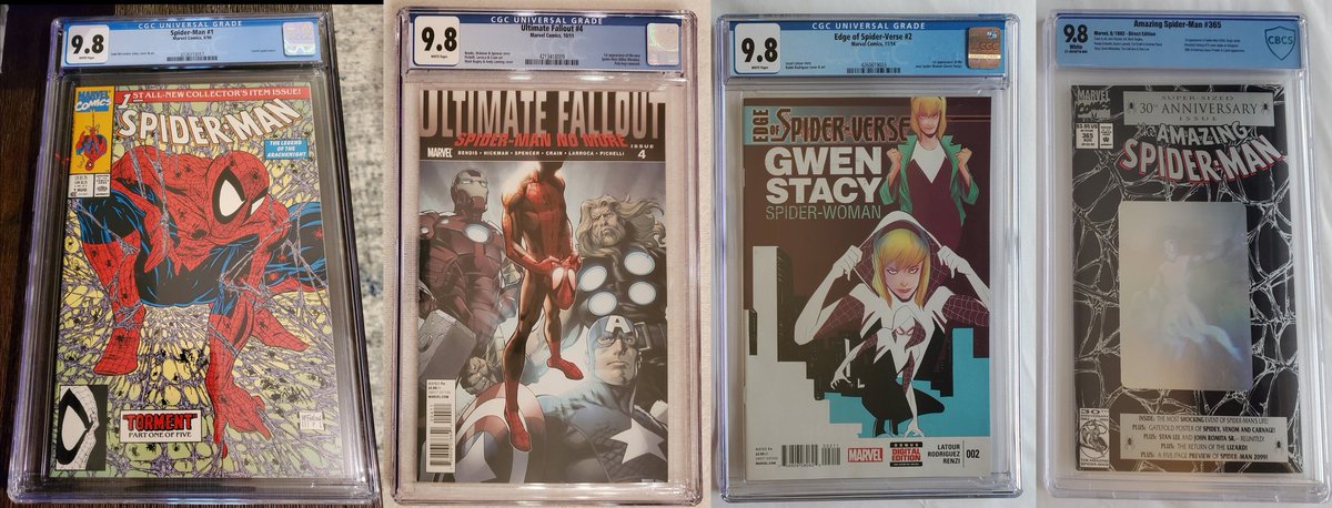 cleverjerk21's tweet image. 9.8 slabs 🕷️🕷️🕷️🕷️
#physicalcollection #616 #1610 #65 #2099 #Peter #Miles #Gwen #Miguel