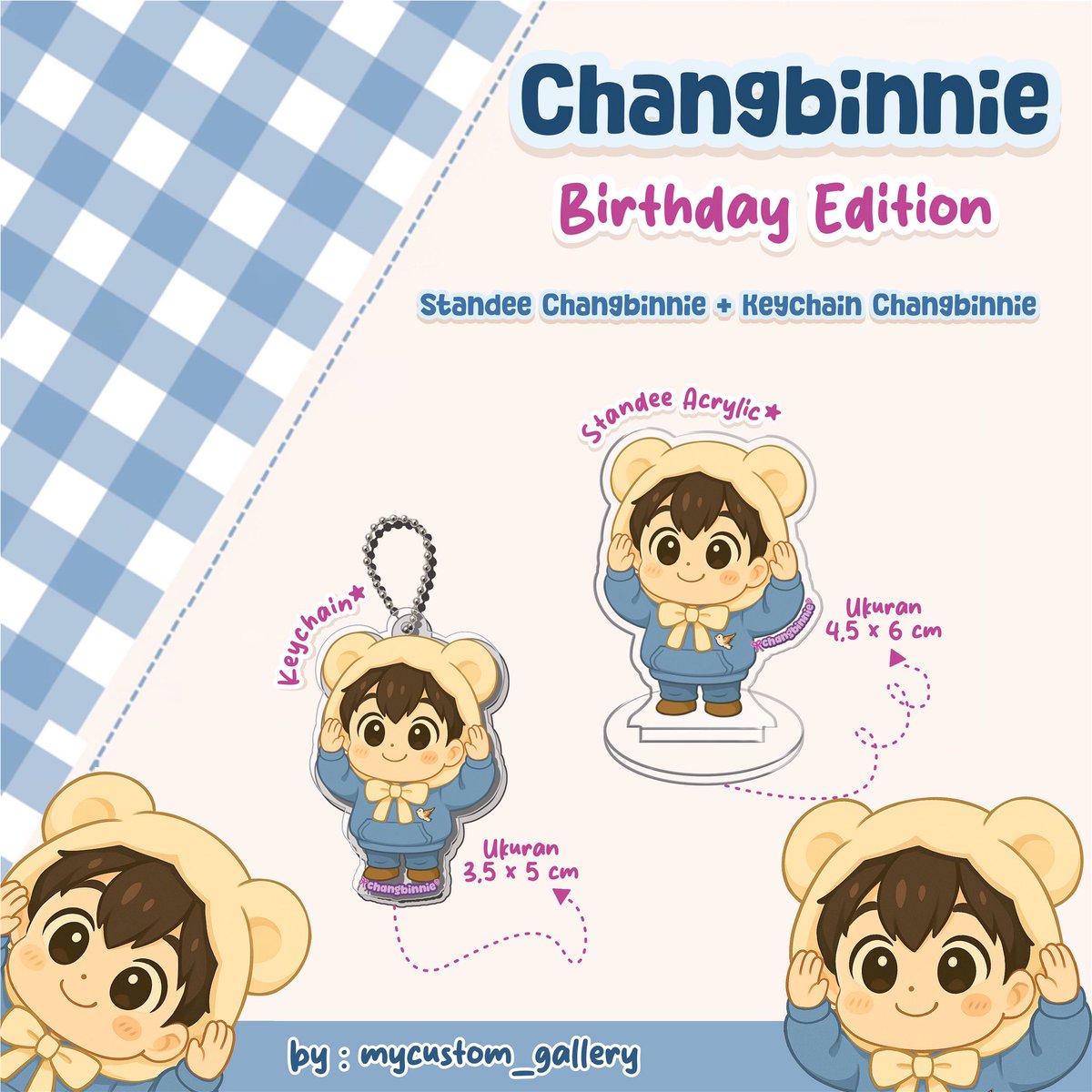 hanapark_2's tweet photo. Open PO spesial menyambut Seo Changbin Bday Merch Fanmade by mycustom_gallery

₊✩‧₊˚౨ *Changbinnie Bday Edition* ৎ˚₊✩‧₊
inspiration from changbin skz 5clock

* keychain 
* ⁠cute standee
price :
* ganci : 20.000
* standee : 21.900
* bunding birthday (1 set) : 39.900 https://t.co/hvqFI4EYS0