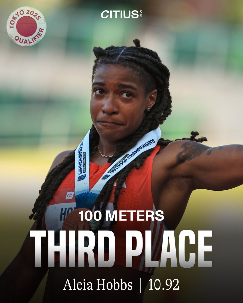 GETTING IT DONE 😍

Aleia Hobbs makes her first U.S. team in three years with a 10.92 third place finish in the #USATFOutdoors 100m final. Hobbs has dealt with injury problems in three-round competitions in the past but looked healthy and strong all throughout the championship —