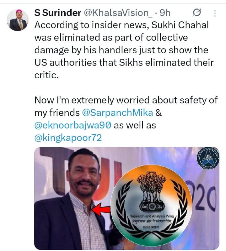 Sarpanch Mika Gill (@sarpanchmika) on Twitter photo Khalistanis like <a href="/KhalsaVision_/">S Surinder</a> have mastered the art of first eliminating those loyal to India and then blame India. They don't even spare Khalistanis like Avtar Singh Khanda when needed only to blame India.Don't worry Surinder,if it's your name and identity,the world is fast Khalistanis like <a href="/KhalsaVision_/">S Surinder</a> have mastered the art of first eliminating those loyal to India and then blame India. They don't even spare Khalistanis like Avtar Singh Khanda when needed only to blame India.Don't worry Surinder,if it's your name and identity,the world is fast