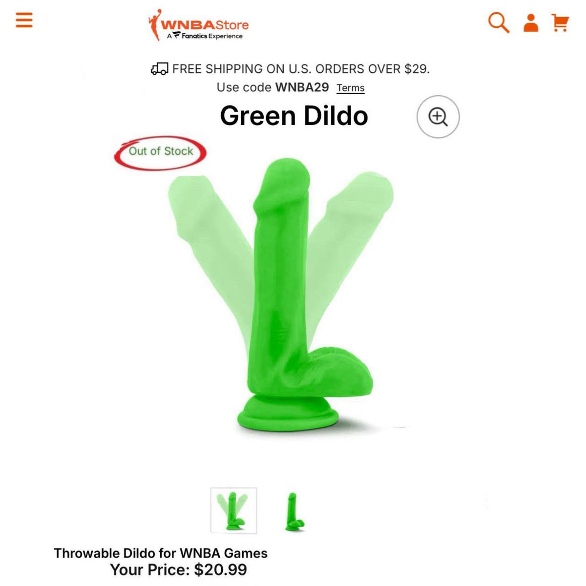 BREAKING: The WNBA sold out of its official dildo merchandise on the first day of release.