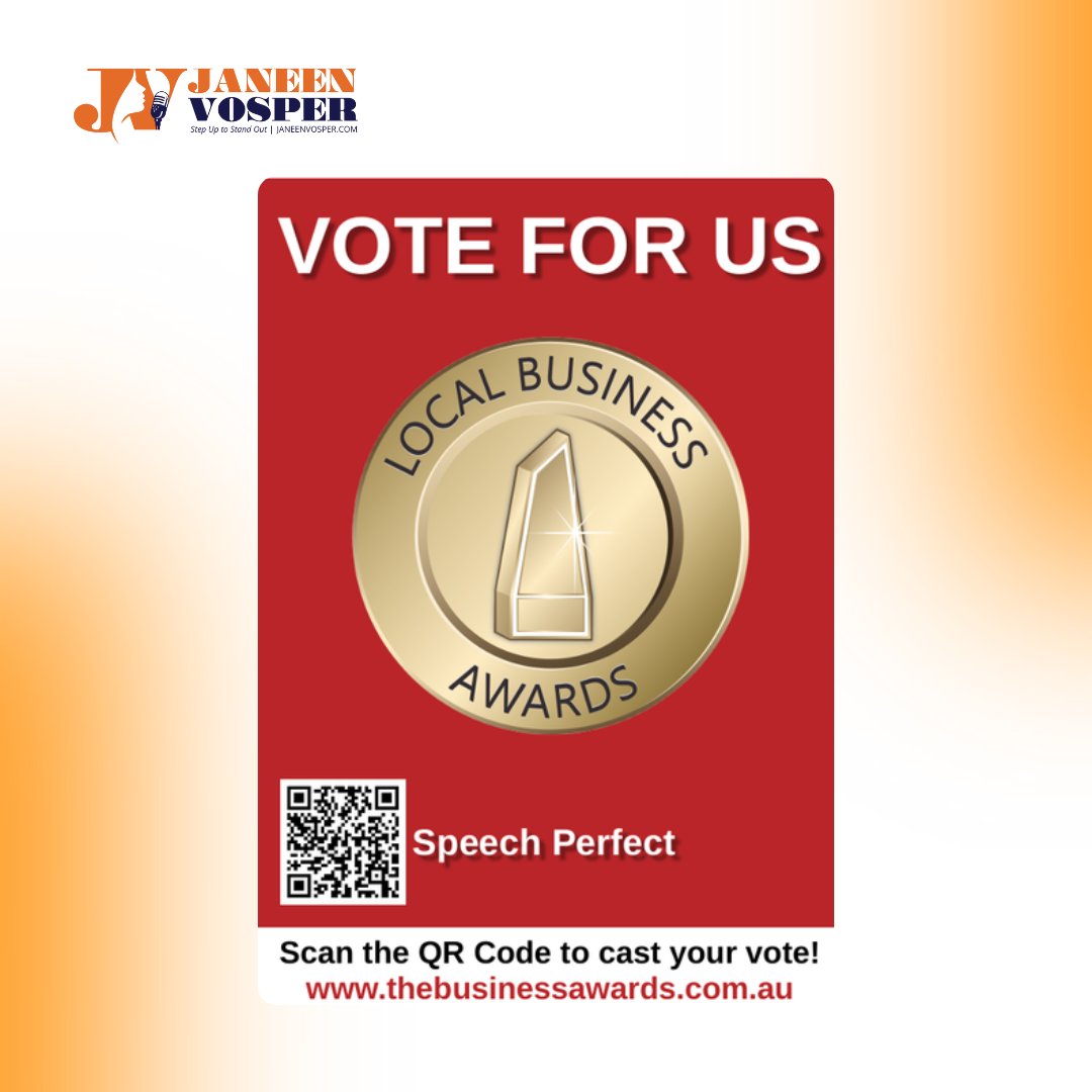 Being nominated for a Local Business Award is such an exciting moment—and it means even more knowing the support comes from this incredible community.

📲 Cast your vote here: thebusinessawards.com.au/77108/speech-p…
✅ Don’t forget to confirm via email—it takes just a moment!

#speechperfect