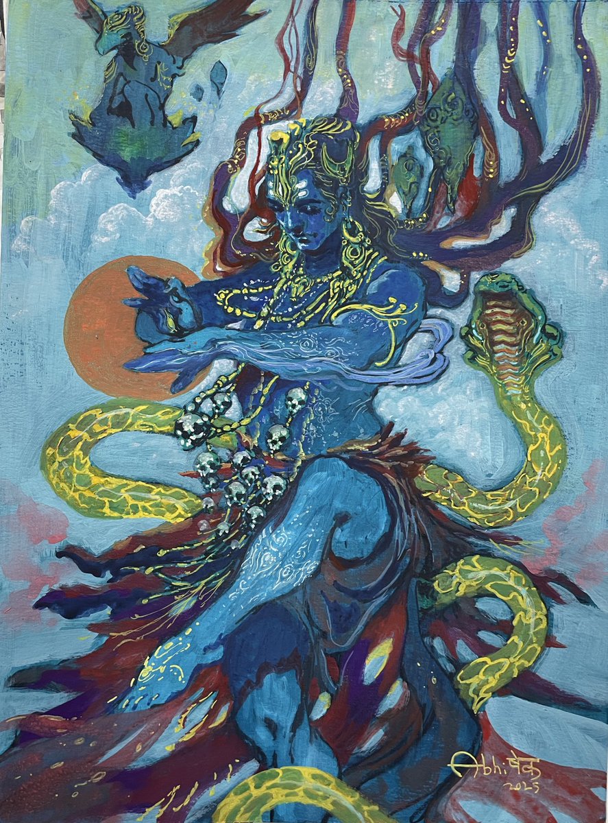 abhiart's tweet photo. Awakening creation, the cosmic dancer. ❄️ https://t.co/ejalXProUs