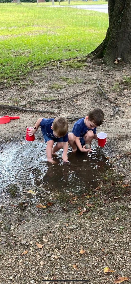 America needs more of this!! Two brothers playing in a mud puddle. Pure and simple pleasures! My day with my grandsons. 🥰