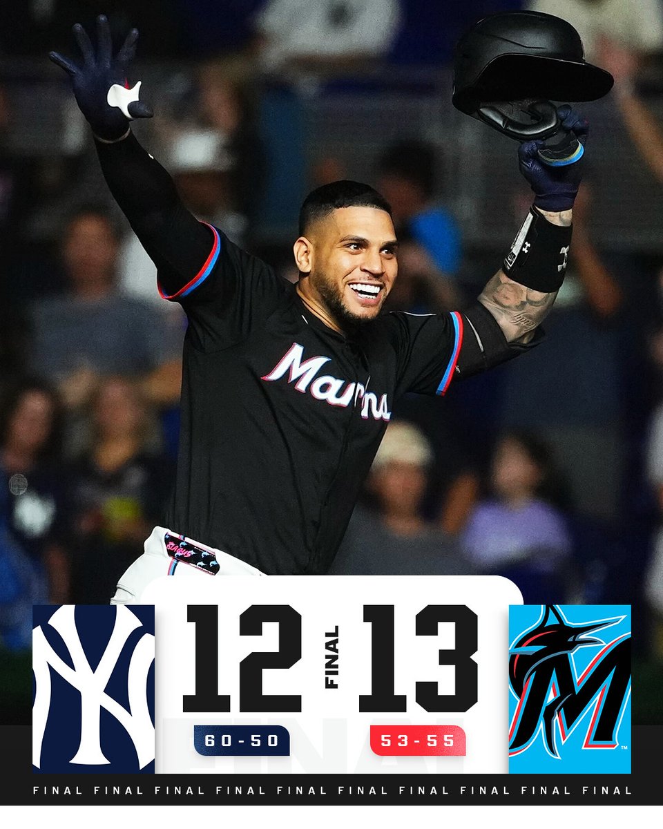 MLB (@mlb) on Twitter photo Down 5 runs in the 7th
Down 2 runs in the 9th
The <a href="/Marlins/">Miami Marlins</a> fight their way to an utterly astounding #walkoff victory! Down 5 runs in the 7th
Down 2 runs in the 9th
The <a href="/Marlins/">Miami Marlins</a> fight their way to an utterly astounding #walkoff victory!