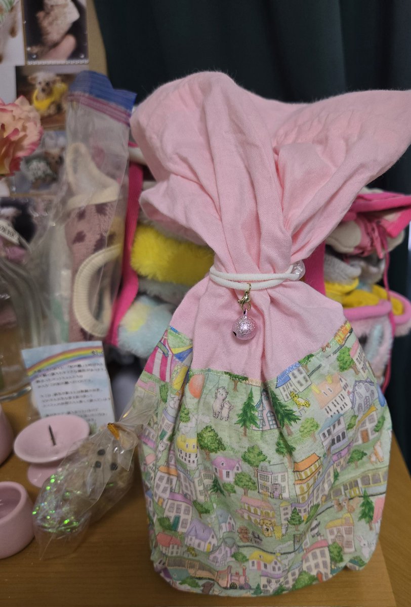 シアンさんが作ってくれたカバーの中にココが居ます｡✧｡･ﾟ
とても可愛いです🩷