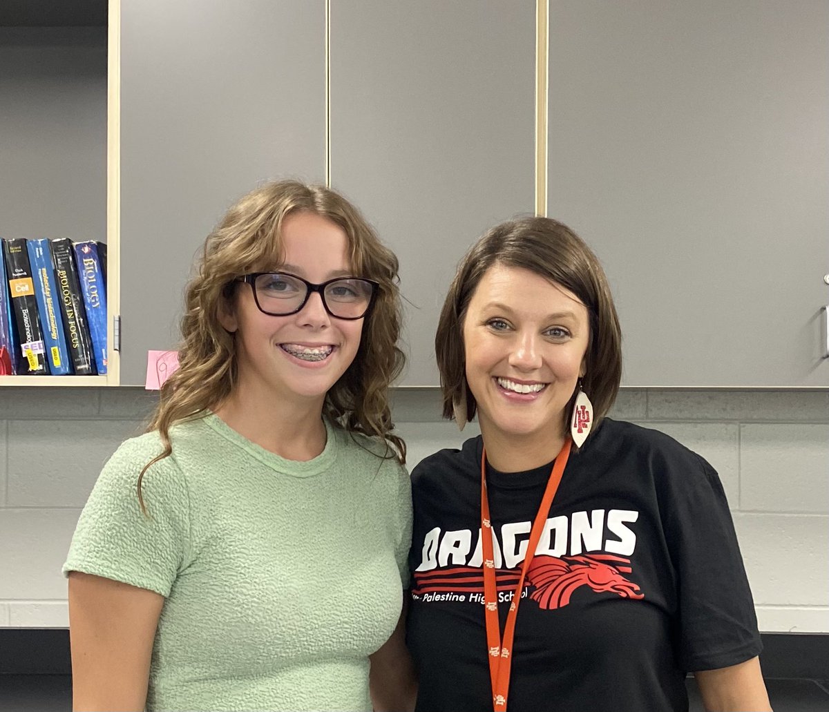 Celebrating my 4th first day with this amazing student! She has had me every single year of her high school career! I will probably never again teach 4 different classes in 4 years so she may always hold the record! #newpalproud