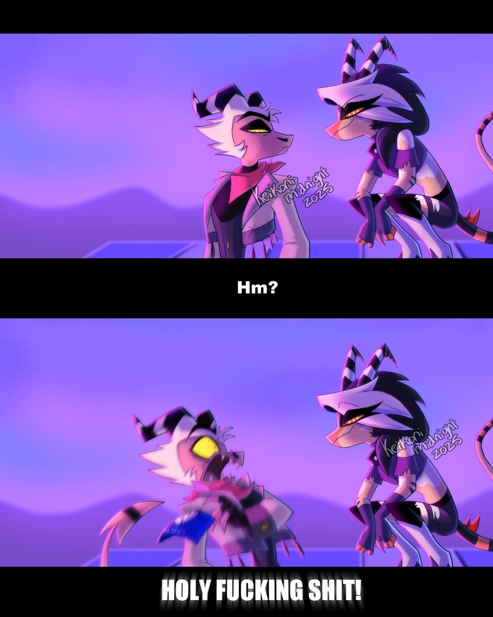 keikonimidnight's tweet image. Self indulgence with a scene from K-pop demon hunters ✨ #HelluvaBossFanart