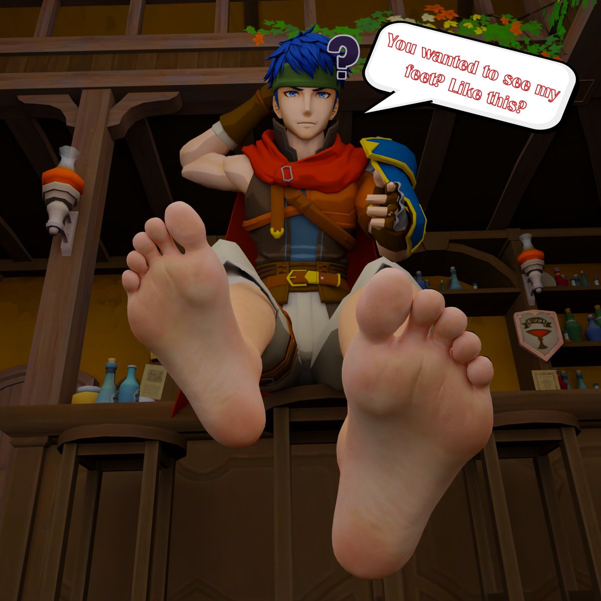 Wanted to do something with Ike really fast and threw this together but nothing crazy, Hope you guys like it! #macrophillia #sizeart #sizetwitter #malefeet #giantmale