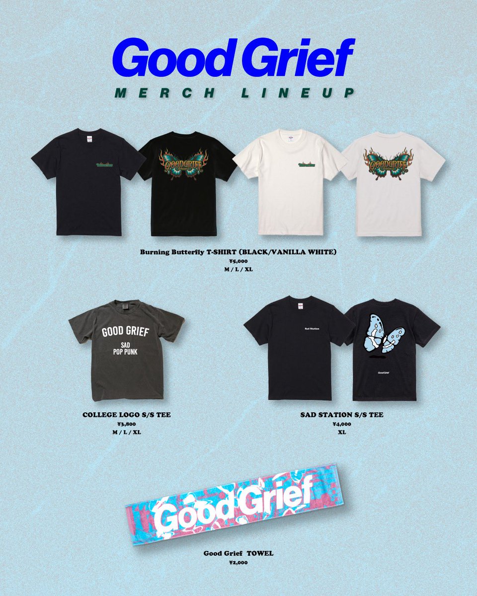 🦋🦋🦋Tomorrow’s Show🦋🦋🦋

2025/8/3(日) 幕張メッセ 9-11 HALL 

Sammy presents 
"NEW HORIZON FEST"

明日は幕張メッセで行われるNEW HORIZON FESTに出演🔥
Good GriefはHORIZON STAGEにて10:40からの出演を予定しています❤️‍🔥
幕張でSAD POP PUNK鳴らします🦋

#ニューホラ
#NEWHORIZ0NFEST