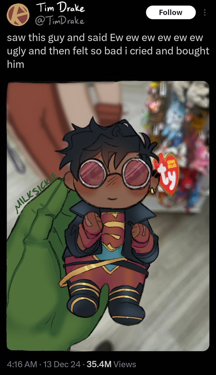 aw hell naw.. they turned superboy into a marketable plush.....