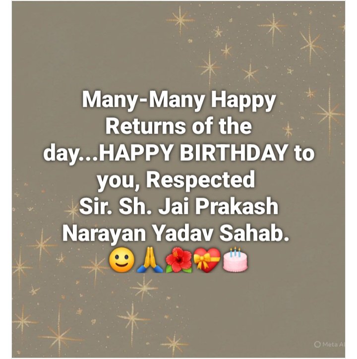 sanjaykanojia01's tweet photo. #2_August...
Respected Sir, Sh @JPNYadav Sahab,
HAPPY BIRTHDAY to you 🙂🙏🌺💝🎂 https://t.co/vK0dz1nw9i
