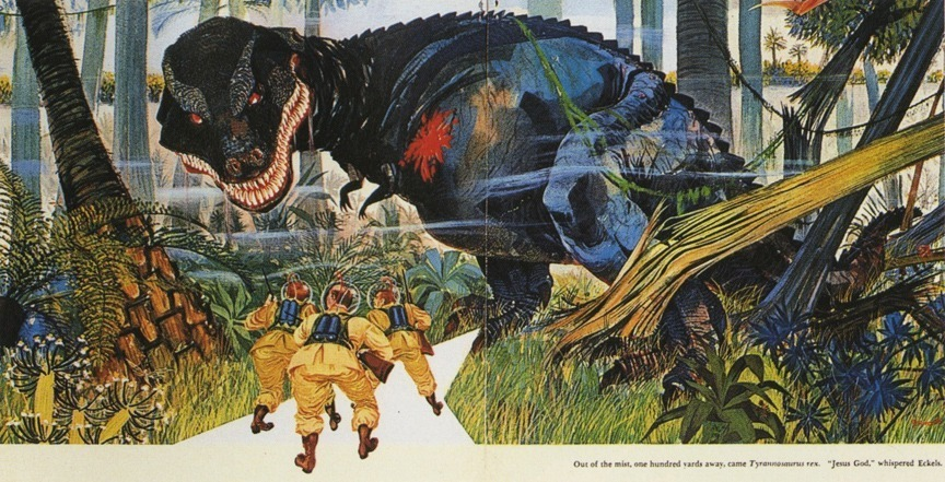 Franz Altschuler’s illustration for Ray Bradbury’s ‘A Sound of Thunder,’ in Playboy, June 1956.