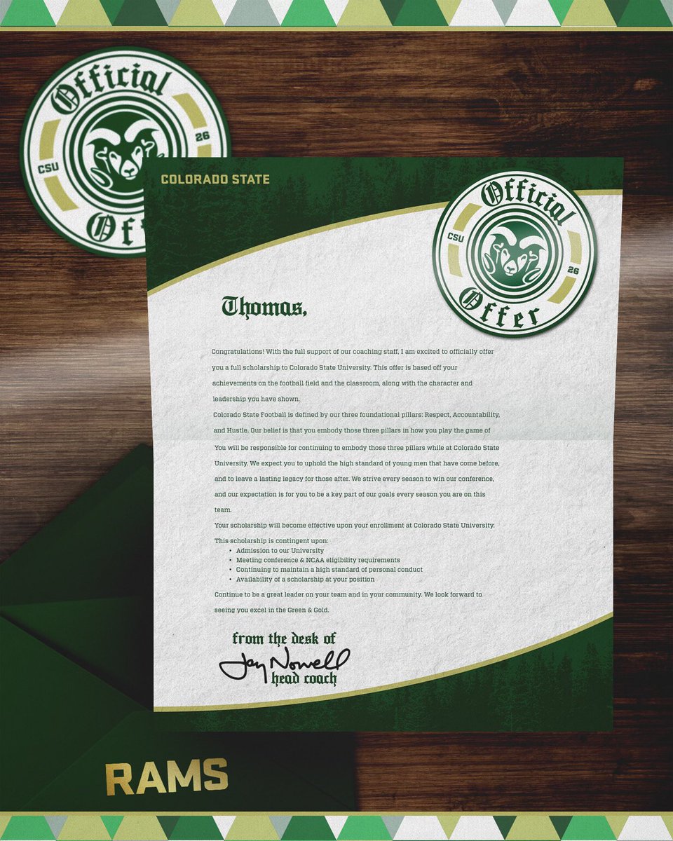 Thomas cook jr (@thomascookjr_7) on Twitter photo Blessed to be officially offered by colorado state! I appreciate the opportunity #RamGrit
<a href="/therealraygates/">Ray Gates</a> <a href="/CoachJayNorvell/">Jay Norvell</a> <a href="/DemarcusHarri01/">Coach Harris</a> <a href="/CoachMadison5/">Nigel Madison</a> <a href="/Coach_Adeboyejo/">Tobi Adeboyejo</a> <a href="/CoachJ_O/">Coach J.O.</a> <a href="/CoachC_Osunde/">C.O.365 Training</a> <a href="/adamgorney/">Adam Gorney</a> <a href="/Matt_Stepp817/">Matt Stepp</a> <a href="/dctf/">Dave Campbell's — TexasFootball.com</a> Blessed to be officially offered by colorado state! I appreciate the opportunity #RamGrit
<a href="/therealraygates/">Ray Gates</a> <a href="/CoachJayNorvell/">Jay Norvell</a> <a href="/DemarcusHarri01/">Coach Harris</a> <a href="/CoachMadison5/">Nigel Madison</a> <a href="/Coach_Adeboyejo/">Tobi Adeboyejo</a> <a href="/CoachJ_O/">Coach J.O.</a> <a href="/CoachC_Osunde/">C.O.365 Training</a> <a href="/adamgorney/">Adam Gorney</a> <a href="/Matt_Stepp817/">Matt Stepp</a> <a href="/dctf/">Dave Campbell's — TexasFootball.com</a>