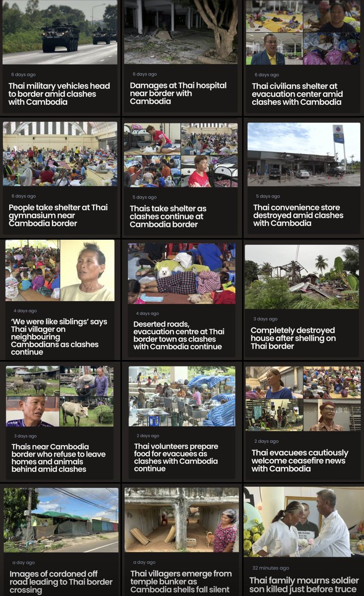 7-day mission across 3 Thailand border provinces to Cambodia, covering conflict, humanity, resilience, and loss for #AFP
15 edited videos, 8 live (plus many tape turns), made possible by an incredible on-the-ground team <a href="/TheLilyfish/">Lillian Suwanrumpha</a> <a href="/Chayaniti92/">Chayanit Itthipongmaetee (Milk)</a> and great support from video teams