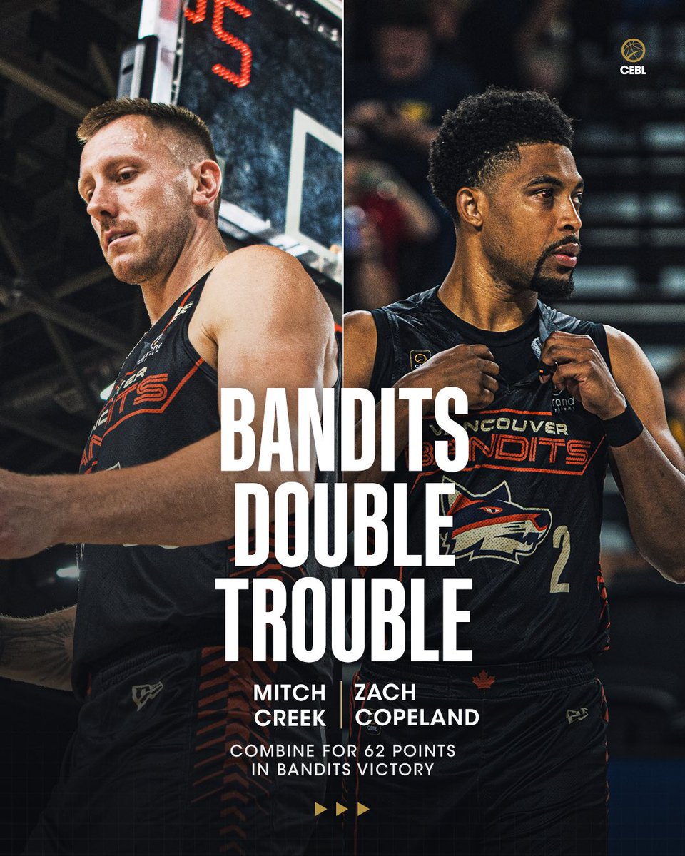 CEBLeague's tweet photo. Dynamic Duo π€π€
Mitch Creek and Zach Copeland led the charge in tonightβs showdown π₯
πΊ Watch more on CEBL+ powered by @tonybet_canada - https://t.co/NVk3EPx257
#PullUp | #CEBLSeasonVII | #VANvsEDM https://t.co/gZ6WZOQgE4