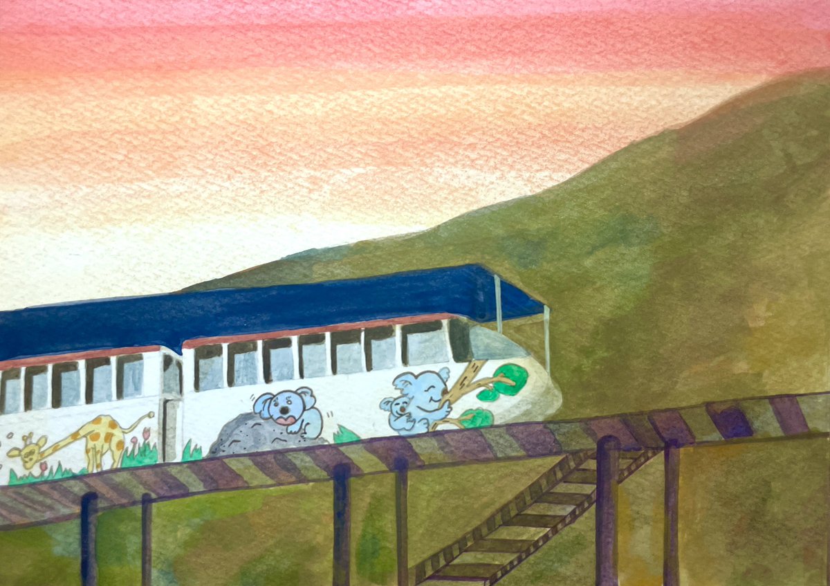 y_kitty_leon's tweet photo. カレンダー用に描いた風景画達。キャラの登場しない絵を描くと何だか物足りないような不安な気持ちもあるけど、どれも思い入れのある場所の絵でええやんとなった🥹🩵 https://t.co/pTYgYk4tPT