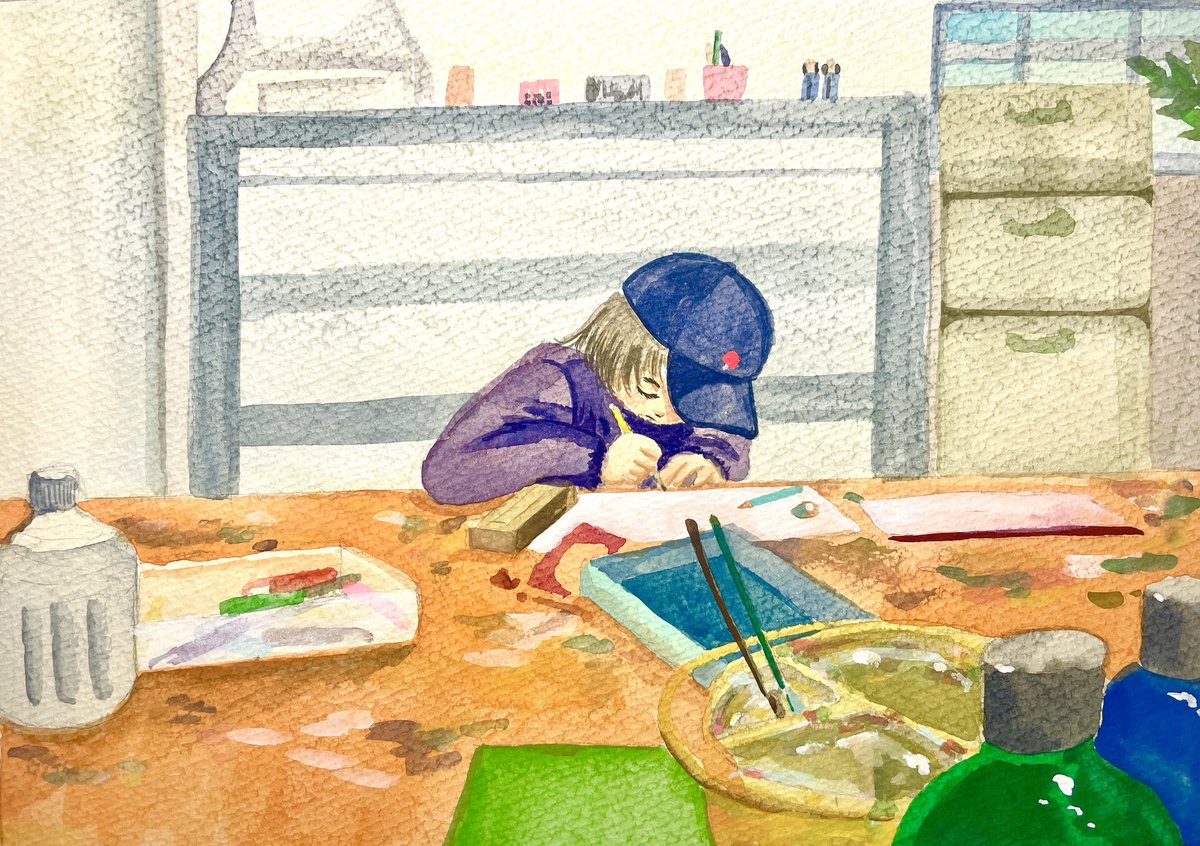 y_kitty_leon's tweet photo. カレンダー用に描いた風景画達。キャラの登場しない絵を描くと何だか物足りないような不安な気持ちもあるけど、どれも思い入れのある場所の絵でええやんとなった🥹🩵 https://t.co/pTYgYk4tPT