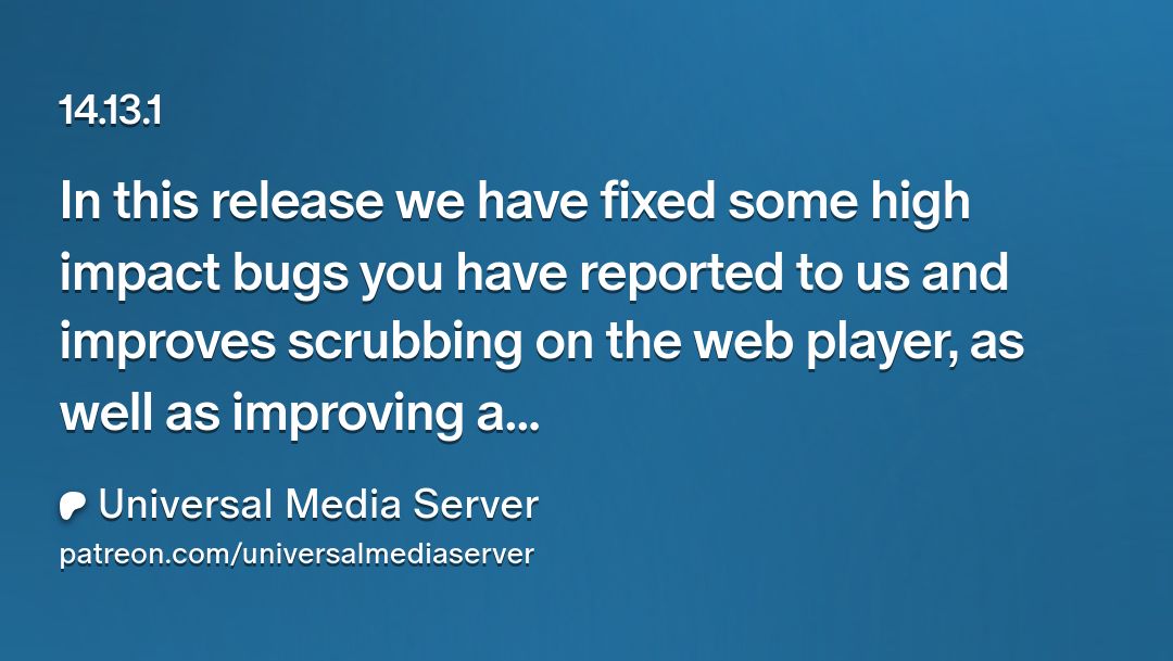 UMS16's tweet photo. In 14.13.1 we have fixed some high impact bugs you have reported to us and improves scrubbing on the web player, as well as improving accessibility and stability.

Changes: https://t.co/Nx0hHLKOxF
Patreon download: https://t.co/mBOseTGTYy
Previous release: https://t.co/Rls0yXoV7y https://t.co/sAyNHRQn3l