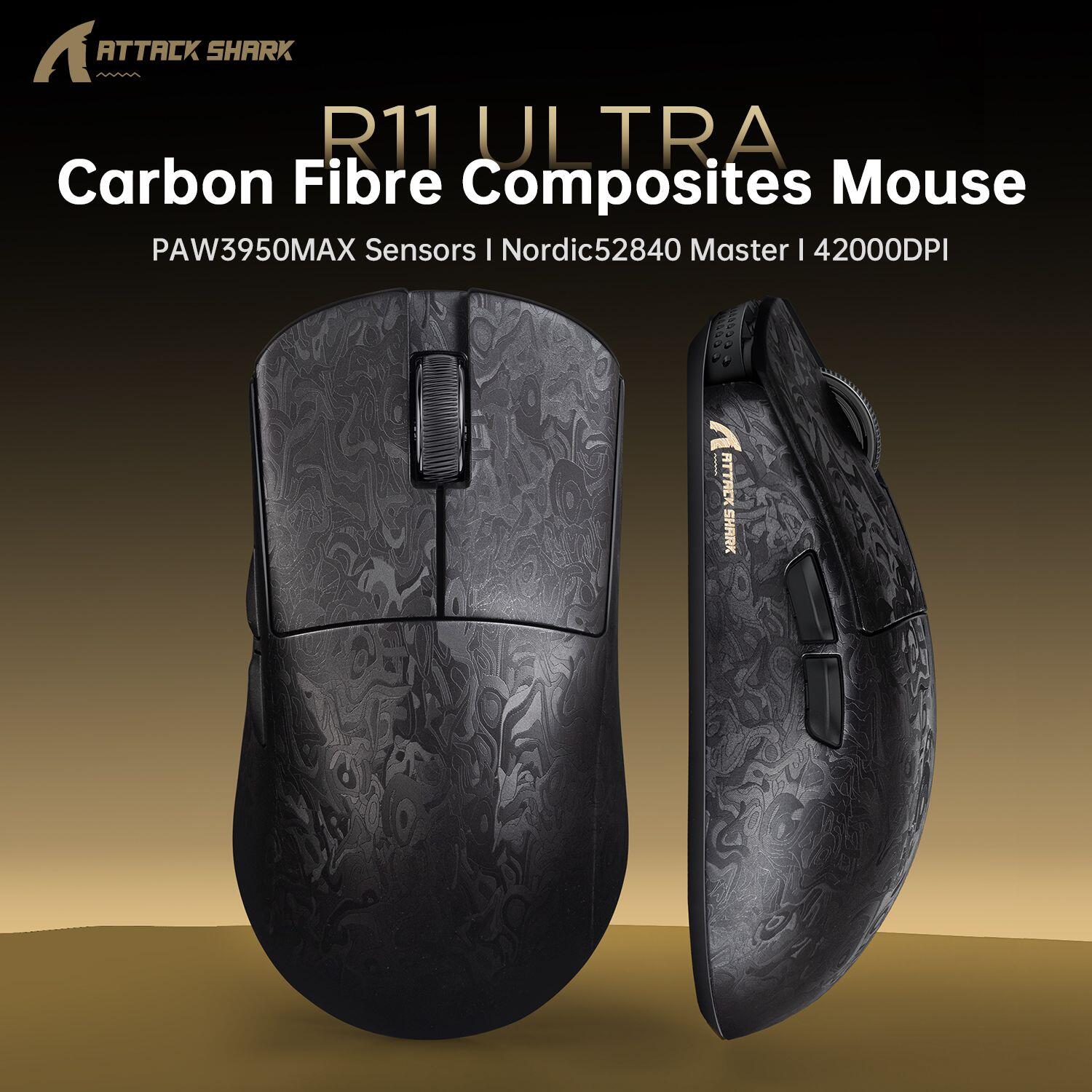 【新品】ATTACK SHARK R11 ULTRA 超軽量ゲーミングマウス R11 ULTRA 8K Wireless Gaming Mouse | 49g Carbon Fiber