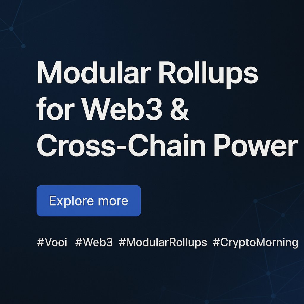 DEGENP_'s tweet image. GM Web3!

Vooi is redefining blockchain with modular rollups and cross chain power fast, secure, and built for scale.

Explore more 👉 vooi.io
#Vooi #Web3 #ModularRollups #CryptoMorning
