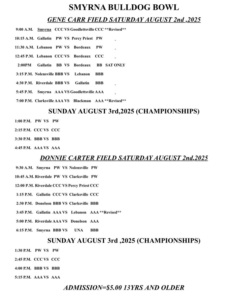 First game action of the year for the Triple Teams is tomorrow come on out and watch the baby dawgs and the other community's compete #BulldogBowl25