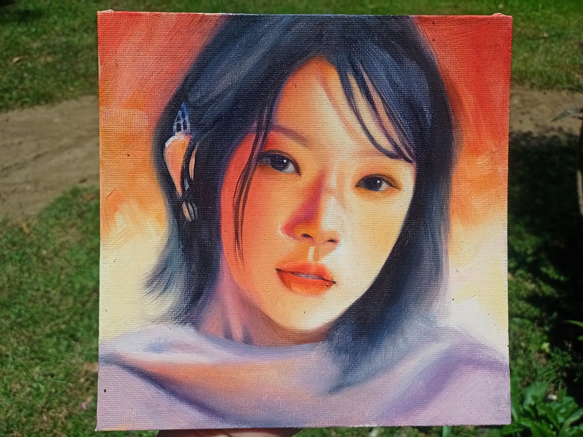 NotWaynie's tweet image. Sharing my sister's kotoko oil painting on canvas🔥🔥

@ea_artiststeam 
#kotoko #unis #painting