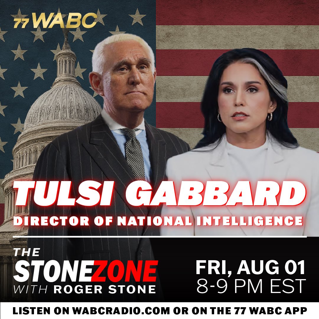 🚨LISTEN NOW

DNI TULSI GABBARD BRINGS THE HEAT!

The StoneZONE on 77WABC

🎧 ICYMI — LISTEN: wabcradio.com/episode/tulsi-…