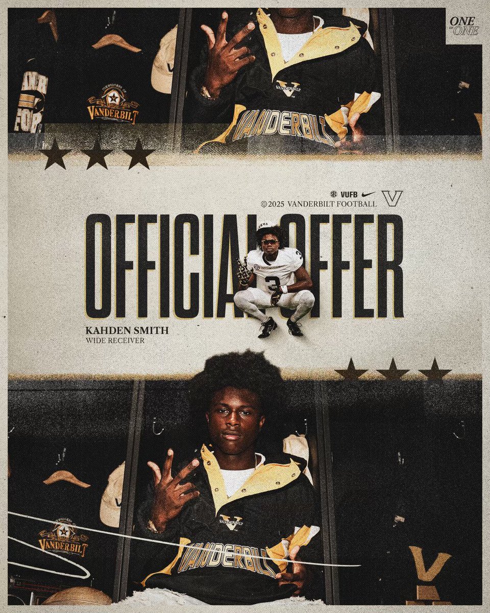 Kahden Smith (@kahdensmith) on Twitter photo Official! Blessed to receive an offer to play for Vanderbilt University! Thank you <a href="/VandyFootball/">Vanderbilt Football</a> for believing in me. The grind don’t stop!!
#AnchorDown
<a href="/raisingchamps_/">Raising Champions</a>
<a href="/RecruitTheCrest/">Hillcrest-Tuscaloosa Recruiting Page</a>
<a href="/Coach_Lea/">Clark Lea</a>
<a href="/CoachAlexBailey/">Alex Bailey</a> Official! Blessed to receive an offer to play for Vanderbilt University! Thank you <a href="/VandyFootball/">Vanderbilt Football</a> for believing in me. The grind don’t stop!!
#AnchorDown
<a href="/raisingchamps_/">Raising Champions</a>
<a href="/RecruitTheCrest/">Hillcrest-Tuscaloosa Recruiting Page</a>
<a href="/Coach_Lea/">Clark Lea</a>
<a href="/CoachAlexBailey/">Alex Bailey</a>