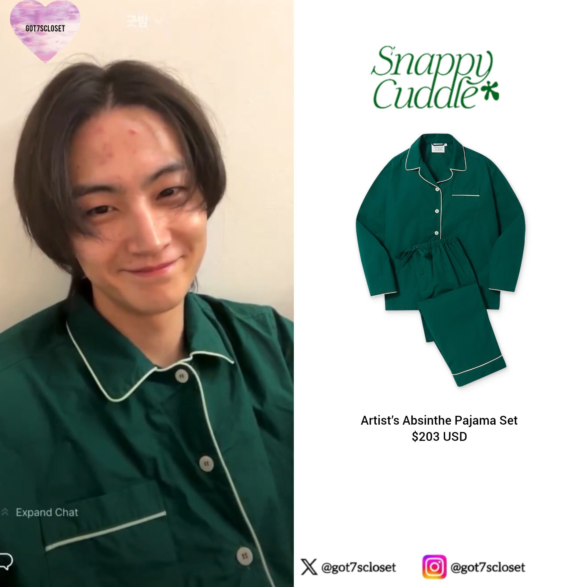 ◆SNAPPY CUDDLE◆ Artists Absinthe Pajama Set GOT7's fashion ❄️ on X: