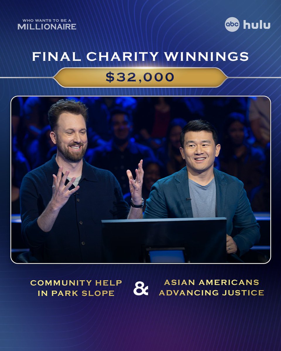 Millionaire TV (@millionairetv) on Twitter photo Way to go, <a href="/jordanklepper/">Jordan Klepper</a> and <a href="/ronnychieng/">Ronny Chieng</a>! 🙌 More exciting wins ahead on #WhoWantsToBeAMillionaire! Way to go, <a href="/jordanklepper/">Jordan Klepper</a> and <a href="/ronnychieng/">Ronny Chieng</a>! 🙌 More exciting wins ahead on #WhoWantsToBeAMillionaire!