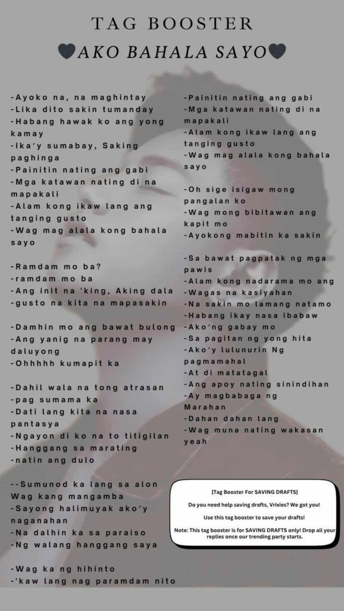 TeamVrix's tweet photo. Tag Booster: AKO BAHALA SAYO
 
Stay consistent and keep the tag alive.

Don't forget the official hashtag
#VrixGallanoAtGMAGala
Tagline: Vrix At GMA Gala

~ Retweet
~ Requote
~ Comment and Tag below 
@ItsVrixGallano and @TeamVrix https://t.co/oVyyVCe7rv