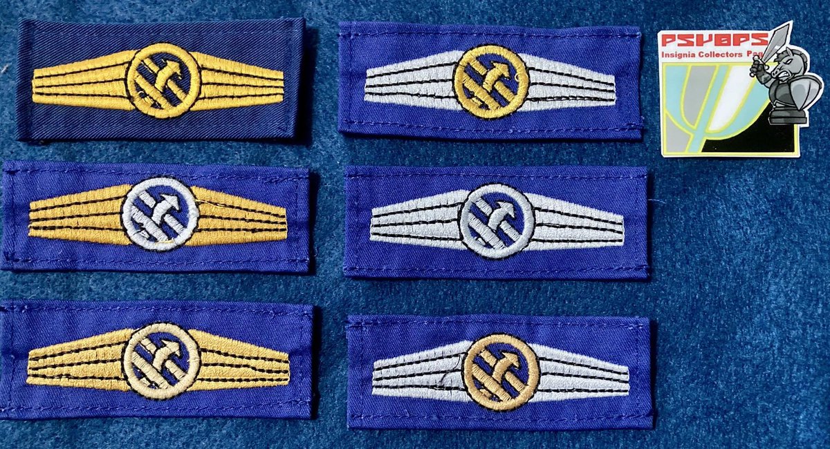 I received these amazing German Operative Information / Operative Kommunikation Tätigkeitsabzeichen today. 
The blue background colour makes one think it’s Luftwaffe but it could be Bundesmarine blue uniform. 
The difference between the gold + silver ‘wings’ remains an unknown.