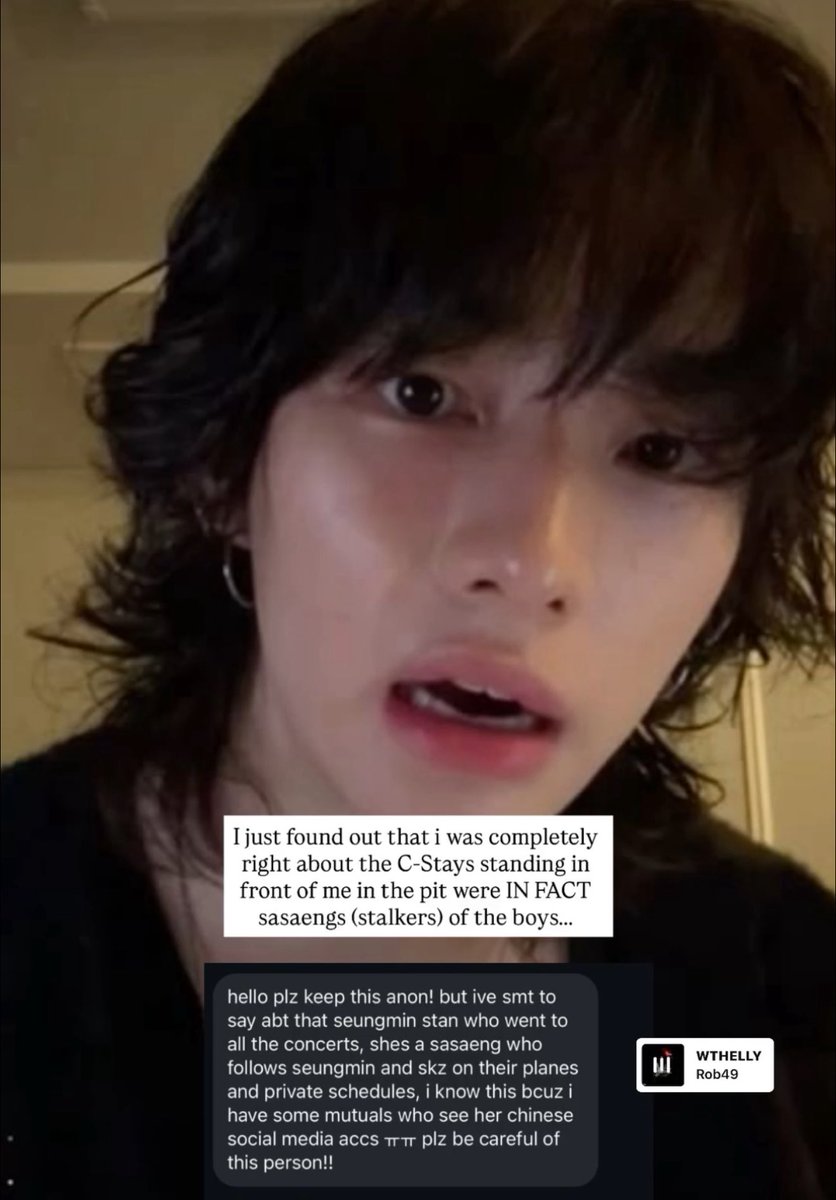 seungdefense's tweet image. ⚠️ SM SASAENG ⚠️

There is a SM sasaeng, who has caused trouble at multiple tour stops and shows dangerous behavior, that has been brought to our attention via an IG story.

Here is a thread of SS from the IG story. FYI this is a group and each friend follows a different member.