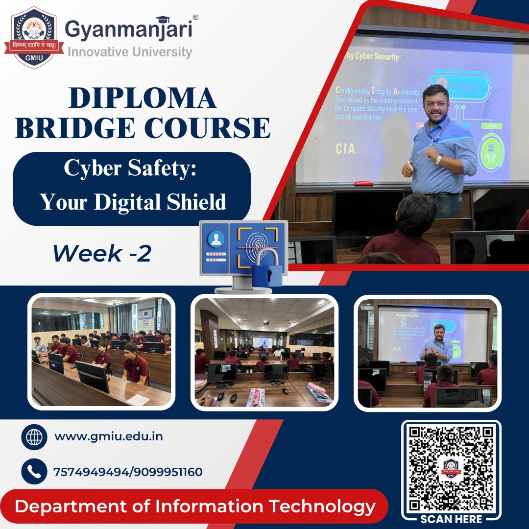 GMGC_Bhavnagar's tweet image. 🔐💻 Cyber Safety: Your Digital Shield!
Week 2 of the Diploma Bridge Course at GMIU powered by the Department of Information Technology was packed with insights on protecting your digital identity! 🧠💡

#CyberSafety #DigitalShield #BridgeCourse #GMIU #InformationTechnology