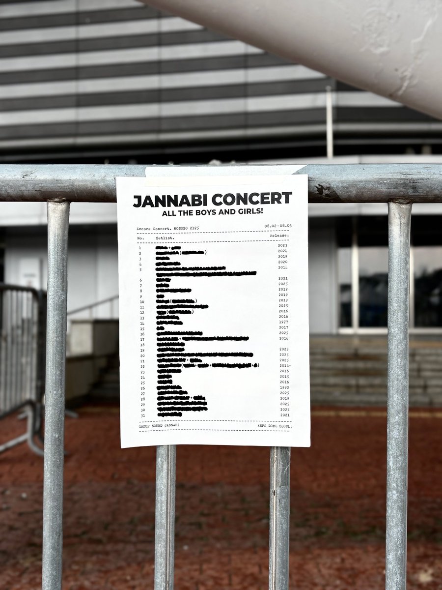 🛸 잔나비 앵콜 콘서트 <모든소년소녀들 2125>

SET LIST Spoiler 📋

⏳잔나비 앵콜 콘서트 <모든소년소녀들 2125>
08.02(토) - 08.03(일) 서울 올림픽체조경기장 KSPO DOME

#잔나비 #jannabi #모든소년소녀들2125