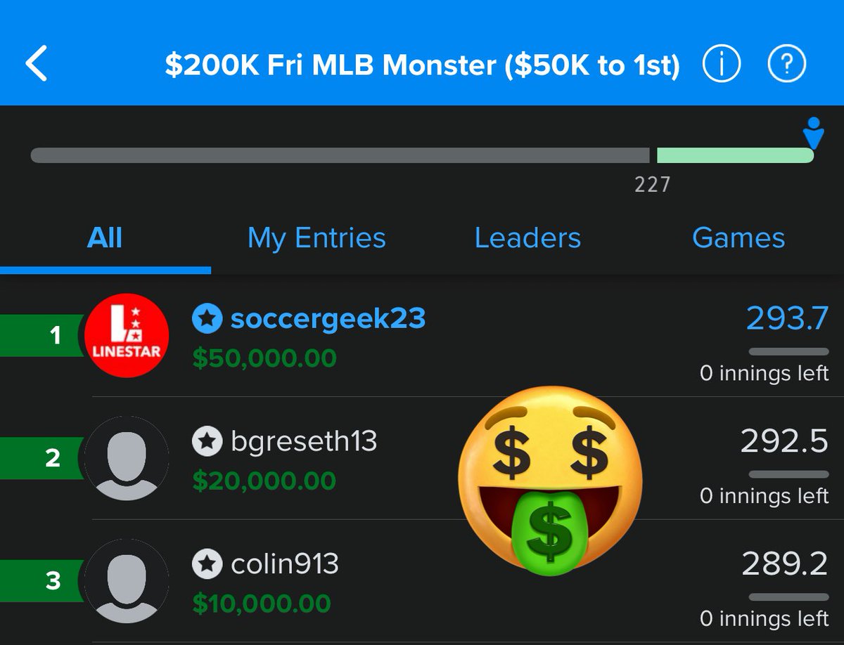 LineStarApp's tweet image. I can think of $50,000 reasons why @SoccerGeek_23 is smiling right now! Congrats on the monstrous takedown and huge ammo supply for NFL season.