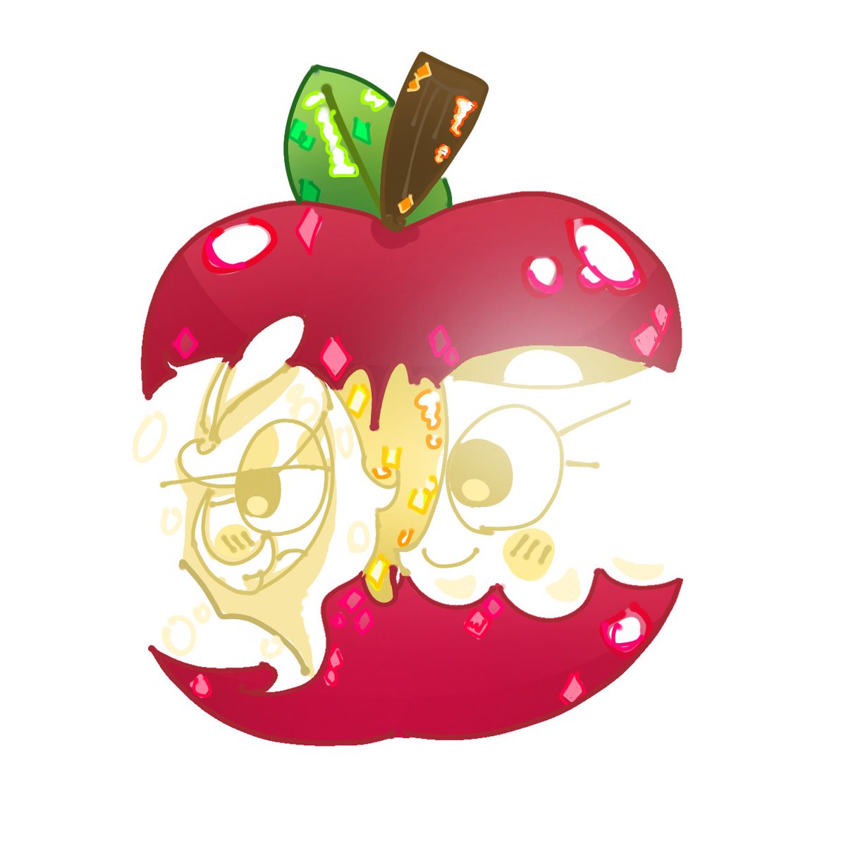 #hauntedlibrary
#dandysworld 
👻💡
너무 늦어버린 사과 얼굴 옆모습 그거