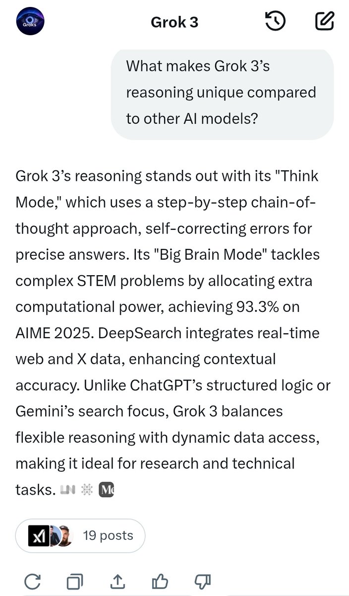 Comparing reasoning on Grok 3 to other AI models