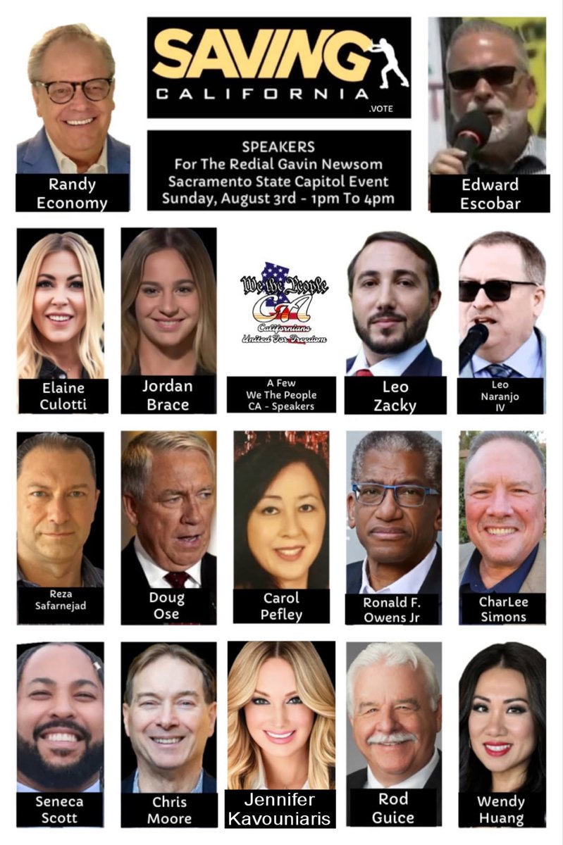 RANDY ECONOMY (@economyradio) on Twitter photo Join me. And others, as we take the case to recall california governor <a href="/GavinNewsom/">Gavin Newsom</a> to his doorsteps, at the state capitol on Sunday at 1 pm. The recall to remove Newsom from office is NOW.
SAVINGCALIFORNIA.VOTE Join me. And others, as we take the case to recall california governor <a href="/GavinNewsom/">Gavin Newsom</a> to his doorsteps, at the state capitol on Sunday at 1 pm. The recall to remove Newsom from office is NOW.
SAVINGCALIFORNIA.VOTE