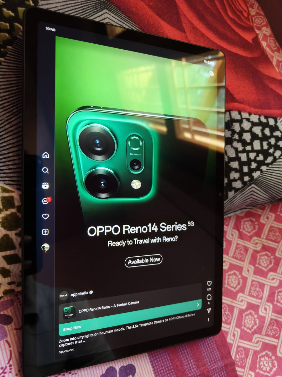 Just got my hands on the #OPPOPadSE &amp; I’m honestly impressed! 
From binge-watching shows to browsing , everything feels smooth &amp; effortless on the 11" inch big screen.The premium build, immersive display &amp; long-lasting battery🤩Truly one of the smartest tech choices I’ve made 💙
