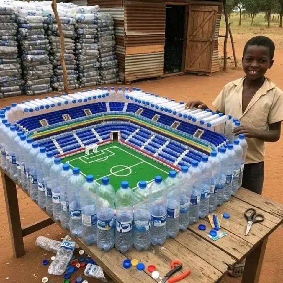 SaulN224's tweet image. This young king just built a world-class stadium using plastic bottles.
No budget, no blueprint, just pure imagination and brilliance.
Give this boy a platform, and he’ll build a legacy.
👏🔥
#TalentUnseen #FutureArchitect

Like &amp;amp; RT to celebrate genius where it begins. 🙌