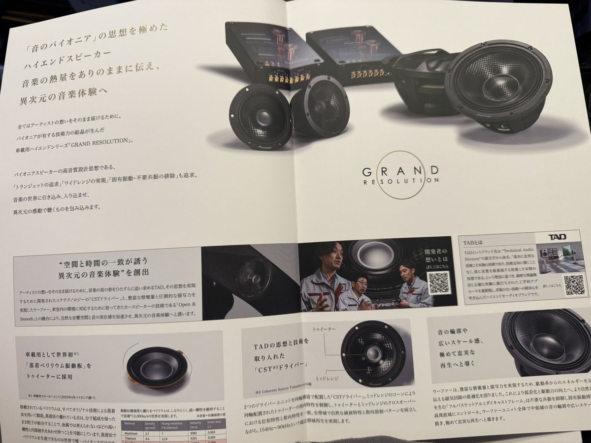Warps11's tweet photo. 先日の東北パイオニアでセミナーを受けてきたパイオニアの新作スピーカーTS-Z1 GRのカタログが到着いたしました。

話題のスピーカーについての詳細が見れるカタログとなっております。
#warps #カーオーディオ #カーオーディオ取付 #パイオニア #Z1GR #TSZ1GR #カロッツェリア #スピーカー https://t.co/NuC4fJKXOZ