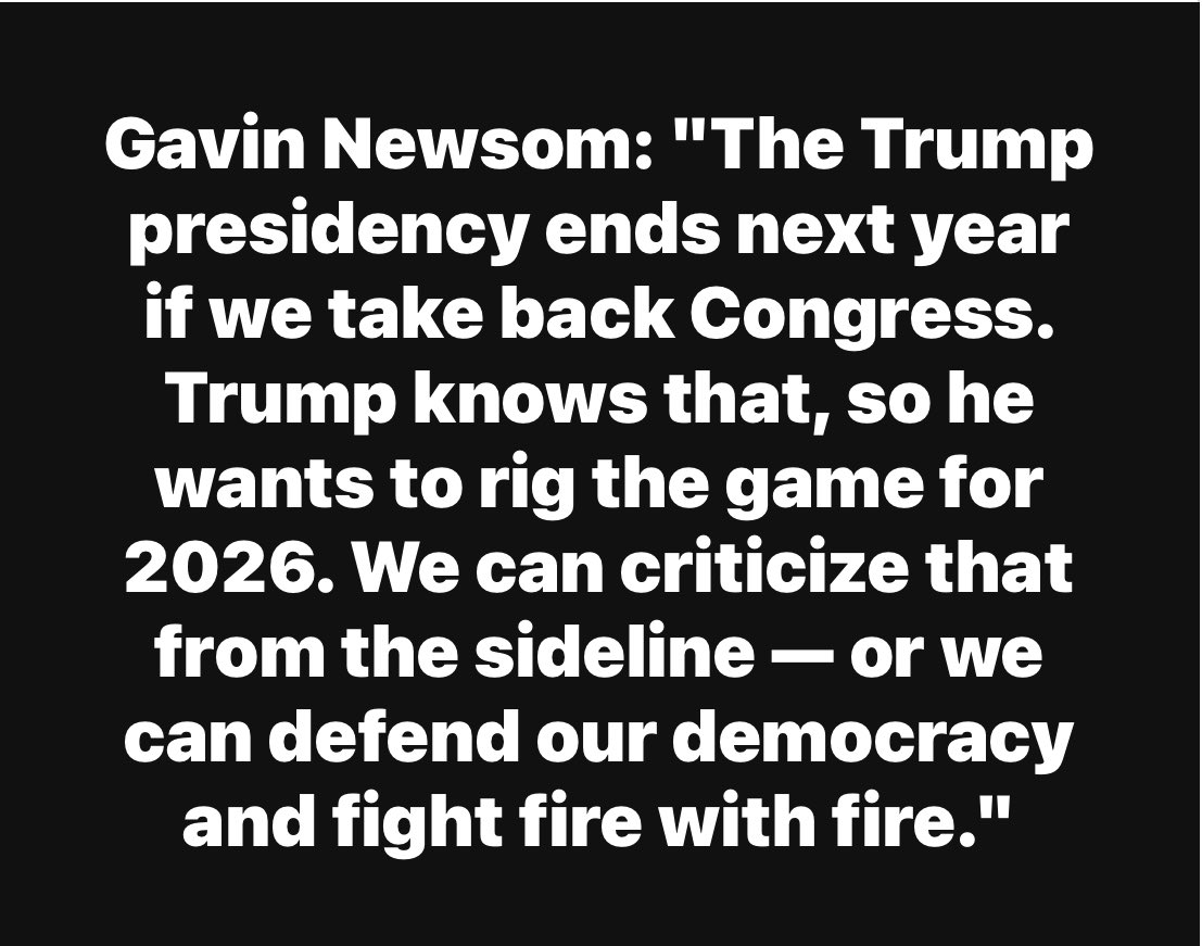 Fight fire with fire? Hell yeah.

End trump's presidency? Hell yeah.

Gerrymander the fuck out of those maps in California, New York, Illinois, etc. Let's GOOOO!!!!!