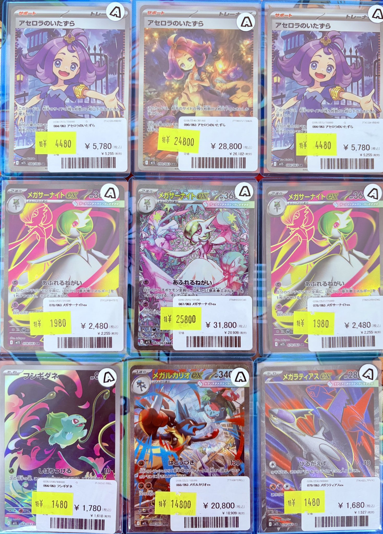 メガルカリオ/メガサーナイト/アセロラのいたずら/他3枚6枚セット