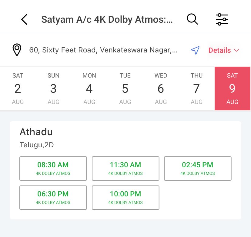 Ongole Satyam 70mm Bookings Opened For #Athadu4k📌

Book your tickets now on BookMyShow 🎟🔥

<a href="/urstrulyMahesh/">Mahesh Babu</a> #Athadu4K  #Athadu4KBookings  #MaheshBabu